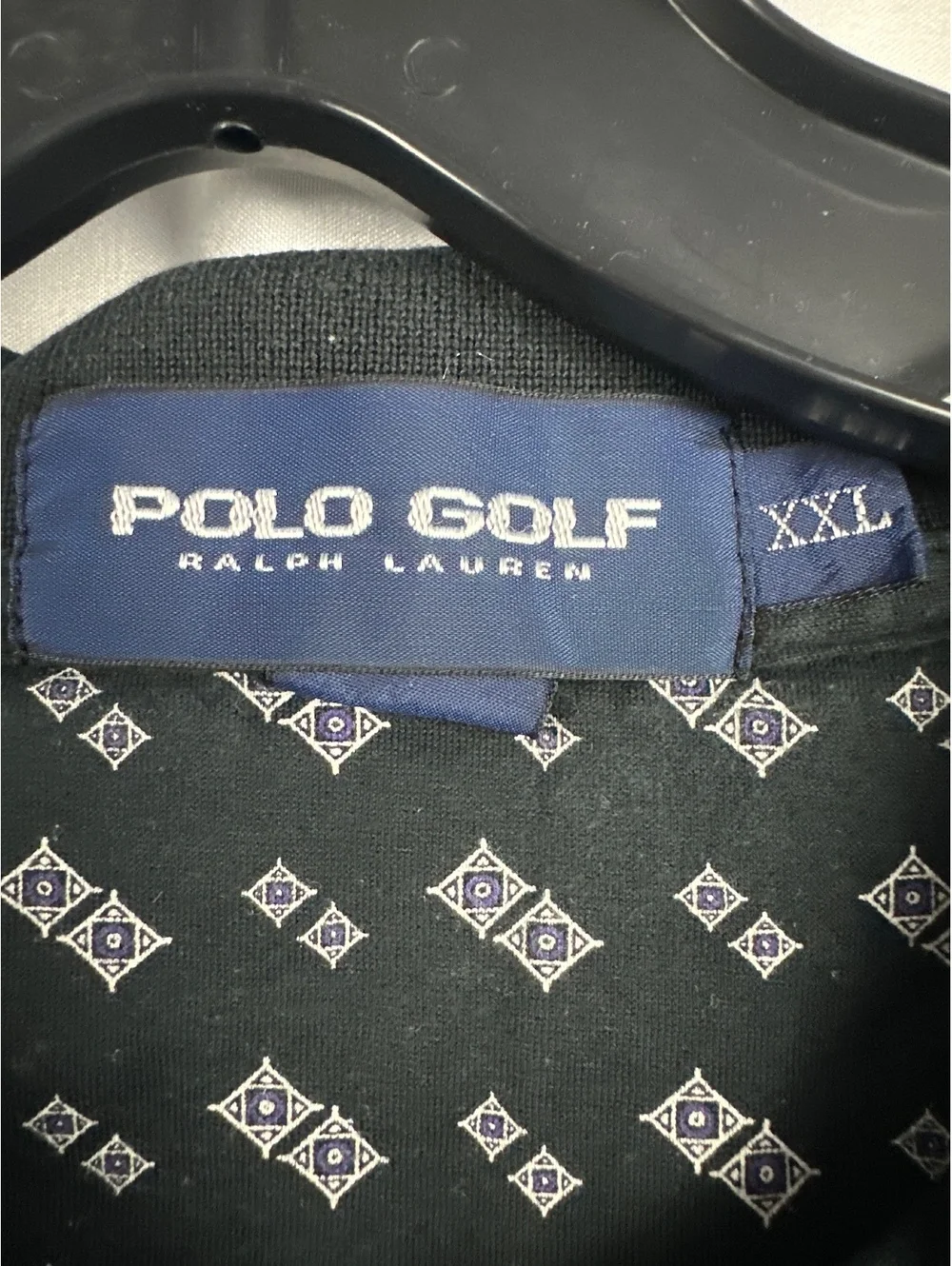 Polo Golf Ralph Lauren Men's XXL Black Patterned Polo Shirt